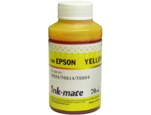 Чернила для EPSON (T0824 /T0814/T0804) St Photo R270/390/RX590/T50/P50 (70мл, yellow, Dye) EIM- 290C Ink-Mate - изображение
