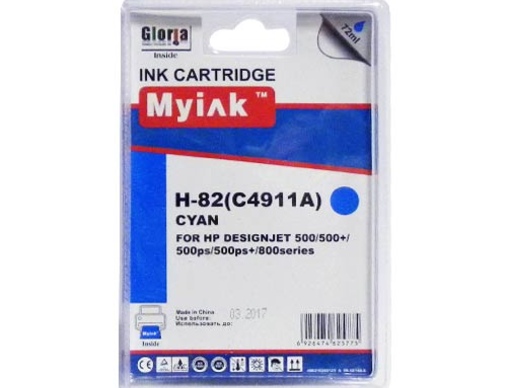 Картридж HP C4911A (82) синий (72ml, Dye) MyInk SAL - изображение
