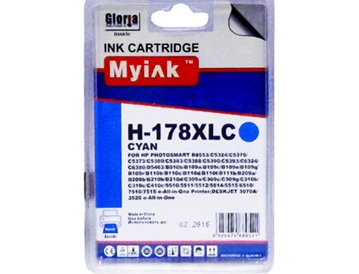 Картридж HP CB323 (178XL) синий (14,6ml, Dye) MyInk - изображение
