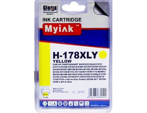 Картридж HP CB325 (178XL) желтый (14,6ml, Dye) MyInk - изображение