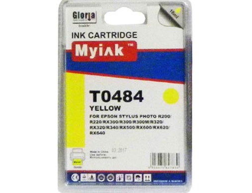Картридж EPSON R200/300/RX500/600 (T0484) желтый (16ml, Dye) MyInk - изображение