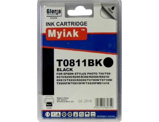 Картридж EPSON R270/390/RX590/TX700/1410 (T0811/T0821) черный (16ml, Dye) MyInk - изображение
