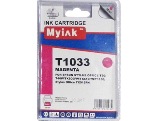Картридж EPSON St Office T40W/600FW/610FW (T1033) красный (14ml, Pigment) MyInk - изображение