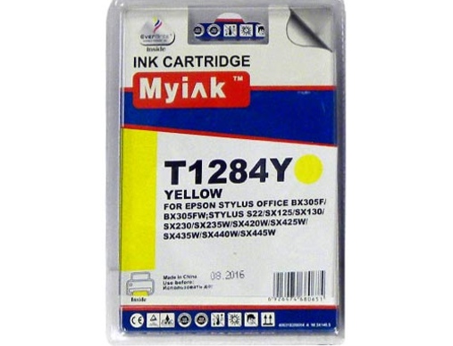 Картридж EPSON St S22/SX125/Office BX305 (T1284) желтый (7ml, Pigment) MyInk - изображение
