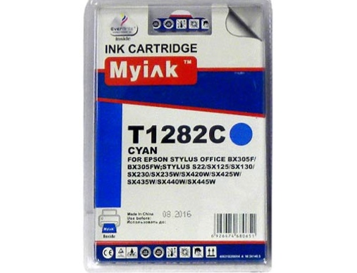 Картридж EPSON St S22/SX125/Office BX305 (T1282) синий (7ml, Pigment) MyInk - изображение