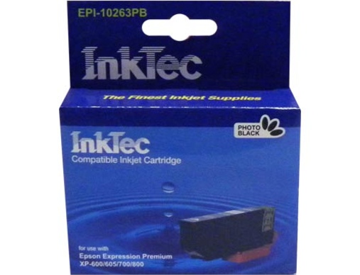 Картридж Epson Expression Premium XP-600/XP-605/XP-700/XP-800 (T2631) фото черный (Dye) InkTec - изображение