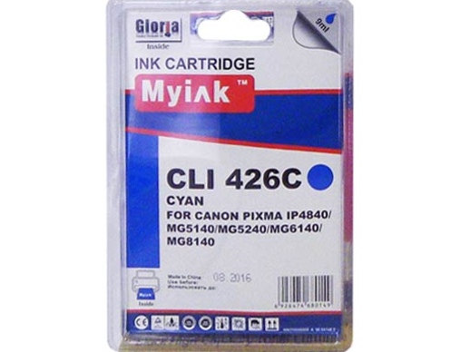 Картридж CANON PIXMA iP4840/MG5140/5240/6140/8140 CLI-426C синий (9ml, Dye) MyInk - изображение