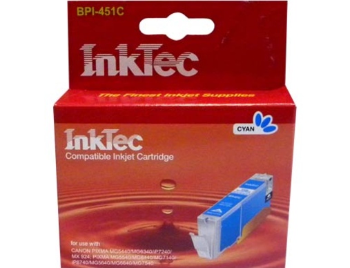Картридж CANON PIXMA iP7240/MG6340/5440/7140 CLI-451XL C синий InkTec - изображение