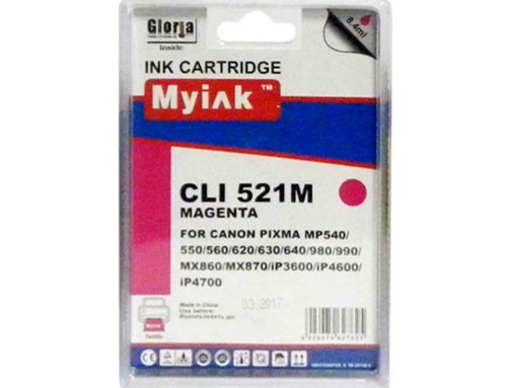 Картридж CANON PIXMA iP3600/4600/ MP540/620/630/980 CLI-521 M красный (8,4ml, Dye) MyInk - изображение