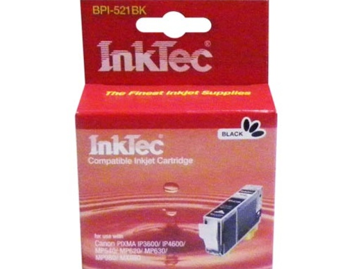 Картридж CANON PIXMA iP3600/4600/ MP540/620/630/980 CLI-521BK черный (9ml) InkTec - изображение