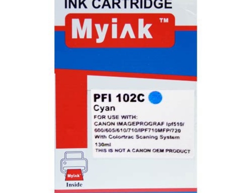 Картридж CANON IPF 500/600/700 синий PFI-102C (130ml, Dye) MyInk - изображение