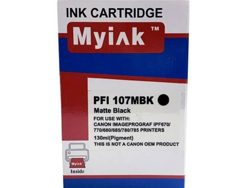 Картридж CANON IPF 670/680/685/770/780/785 PFI-107MBk черный матовый (130ml,Pigment) MyInk - изображение