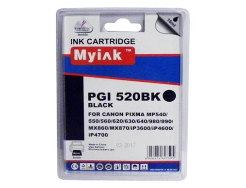 Картридж CANON PIXMA iP3600/4600/ MP540/620/630/980 PGI-520BK черный (16ml, Pigment) MyInk - изображение