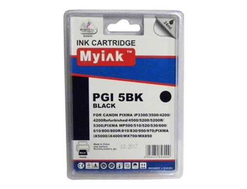 Картридж CANON PIXMA IP-3300/4200/5300 PGI-5BK черный (24ml, Pigment) MyInk - изображение
