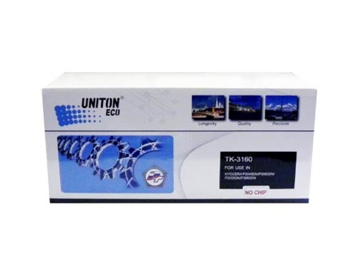 Тонер-картридж KYOCERA P3045DN/P3050DN/P3055DN/ P3060DN (TK-3160) (12,5K) UNITON Eco (БЕЗ ЧИПА, БЕЗ БУНКЕРА) - изображение