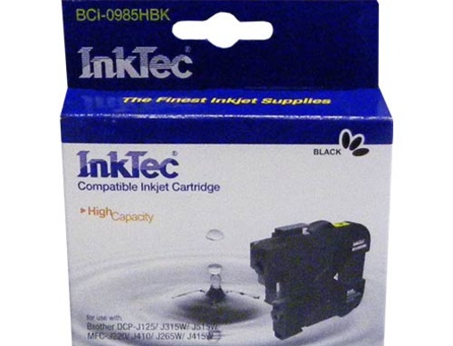 Картридж Brother DCP-125/315W/515W/MFC-265W/410/415W (LC39/985BK) черный InkTec - изображение