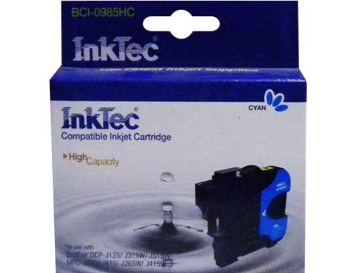 Картридж Brother DCP-125/315W/515W/MFC-265W/410/415W (LC39/985C) синий InkTec - изображение