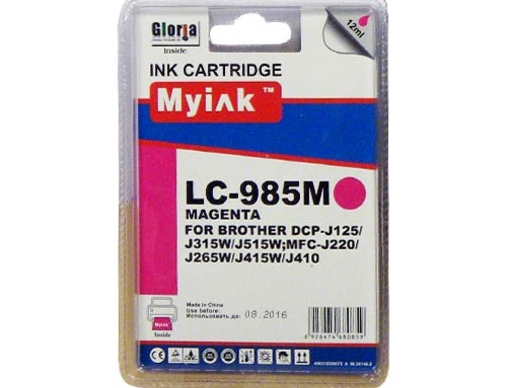 Картридж Brother DCP-125/315W/515W/MFC-265W/410/415W (LC39/985M) красный (12 ml, Dye)  MyInk - изображение