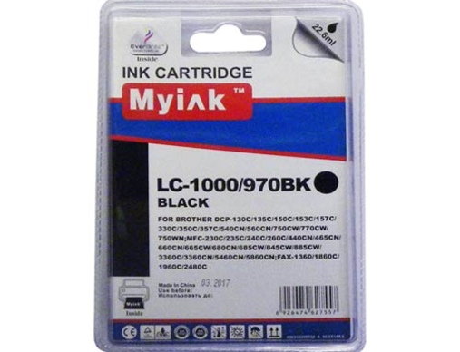 Картридж Brother DCP-130C/MFC-240C/5460CN/885CW (LC1000BK/LC970BK) черный MyInk - изображение
