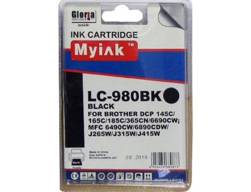 Картридж Brother DCP-145C/6690CW/MFC-250C (LC980BK) черный (16ml, Pigment) MyInk - изображение