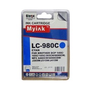 Картридж Brother DCP-145C/6690CW/MFC-250C (LC980C) синий (18ml, Dye) MyInk - изображение