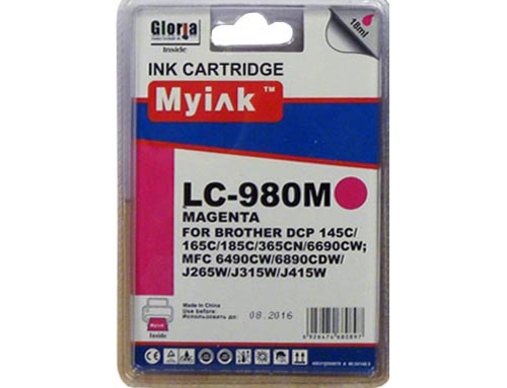 Картридж Brother DCP-145C/6690CW/MFC-250C (LC980M) красный (18ml, Dye)  MyInk - изображение