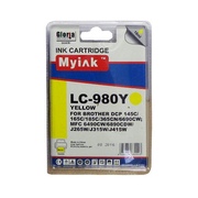 Картридж Brother DCP-145C/6690CW/MFC-250C (LC980Y) желтый (18ml, Dye) MyInk - изображение