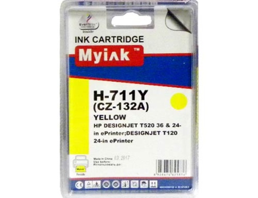 Картридж HP CZ132A (711) желтый (26ml, Dye) MyInk - изображение