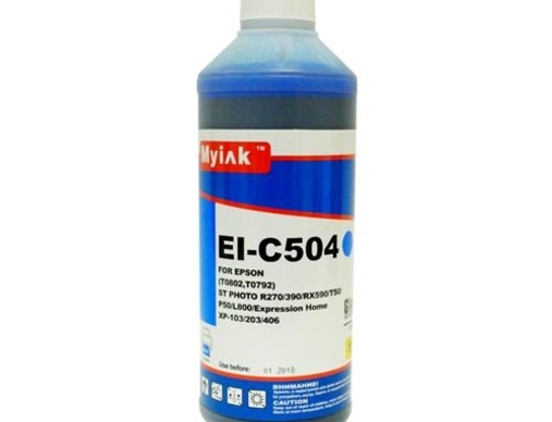 Чернила для EPSON (T0812/T0822/T0802) St Photo T10/T50/P50/ R200/R270/RX590 (1л,cyan) EI-C504 Gloria™ MyInk - изображение