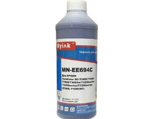 Чернила для EPSON (T6942) SC-T3000/T5000/T7000/ T3200/T5200/T7200 (1л, cyan, Pigment) EE694C MyInk - изображение