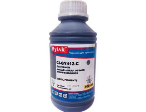 Чернила для CANON (PFI-706GY) imagePROGRAF iPF9400/9400S/8400/8400S (500мл, grey, Pigment) MyInk - изображение