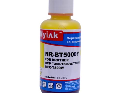 Чернила для Brother InkBenefit Plus DCP-T300/T500/T700/ MFC-T800 (100мл,yellow, Dye) BT5000Y MyInk - изображение