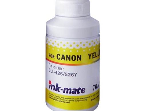 Чернила для CANON CLI-521Y (70мл, yellow, Dye) CIM-521C Ink-Mate - изображение