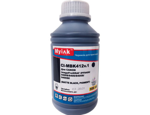 Чернила для CANON (PFI-706MBK) imagePROGRAF iPF9400/9400S/8400/8400S (500мл,matte black,Pigment) CI-MBK412 v.1  EverBrite™ MyInk - изображение