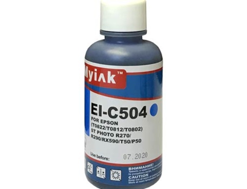 Чернила для EPSON (T0822/T0812/T0802) St Photo T10/T50/P50/ R200/R270/RX590 (100мл,cyan) EI-C504 Gloria™ MyInk - изображение