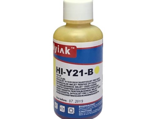 Чернила для HP ( 82/85/10/11/88) HP Designjet30/30n/ 90/90r/90gp/130 C9427A (100мл,yellow) HI-Y21-B MyInk - изображение