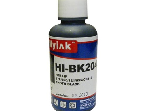 Чернила для HP (178/121/655/901/920) CB317/CB322 (100мл,photo black) HI-BK204 Gloria™ MyInk - изображение
