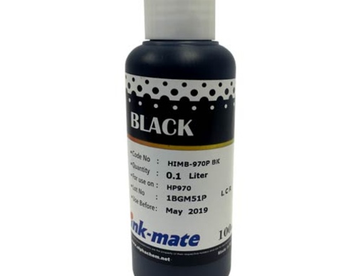 Чернила для HP (970/950/940/932) X451dw/ X476dw/x551dw/x576dw/ 251dw/276dw/8100/8600/ 8640/8660/8000/8500/ 6100/6600/6700/7110/ 7610/7612 (100мл, black, Pigment) HIM-970PB Ink-Mate - изображение
