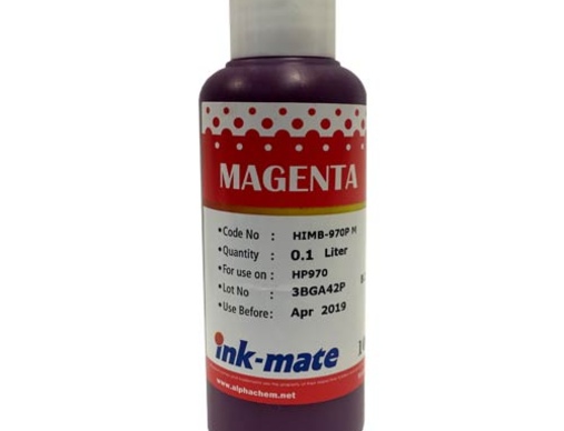 Чернила для HP (971/951/940/933) X451dw/ X476dw/x551dw/x576dw/ 251dw/276dw/8100/8600/ 8640/8660/8000/8500/ 6100/6600/6700/7110/ 7610/7612 (100мл, magenta,  Pigment) HIM-970PM Ink-Mate - изображение