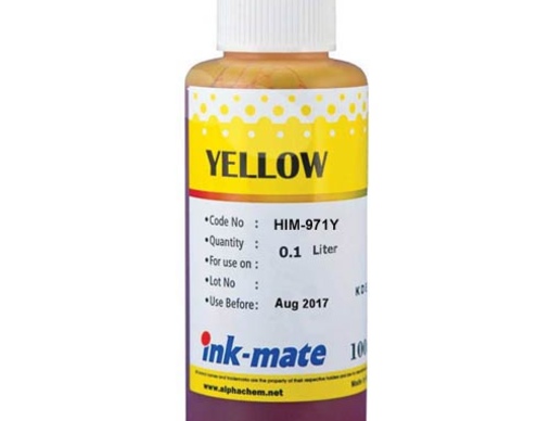 Чернила для HP Officejet Pro X451dn/X551dw/X476dn/ X576dw  (100мл, yellow, Dye) HIM-971Y Ink-Mate - изображение