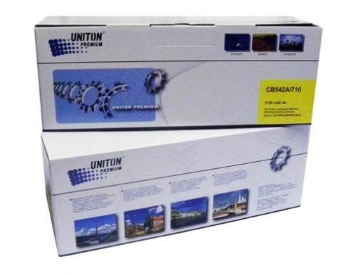 Картридж HP CB542A (125A)/CANON Cartridge 716Y желтый (1,4K) UNITON Premium - изображение